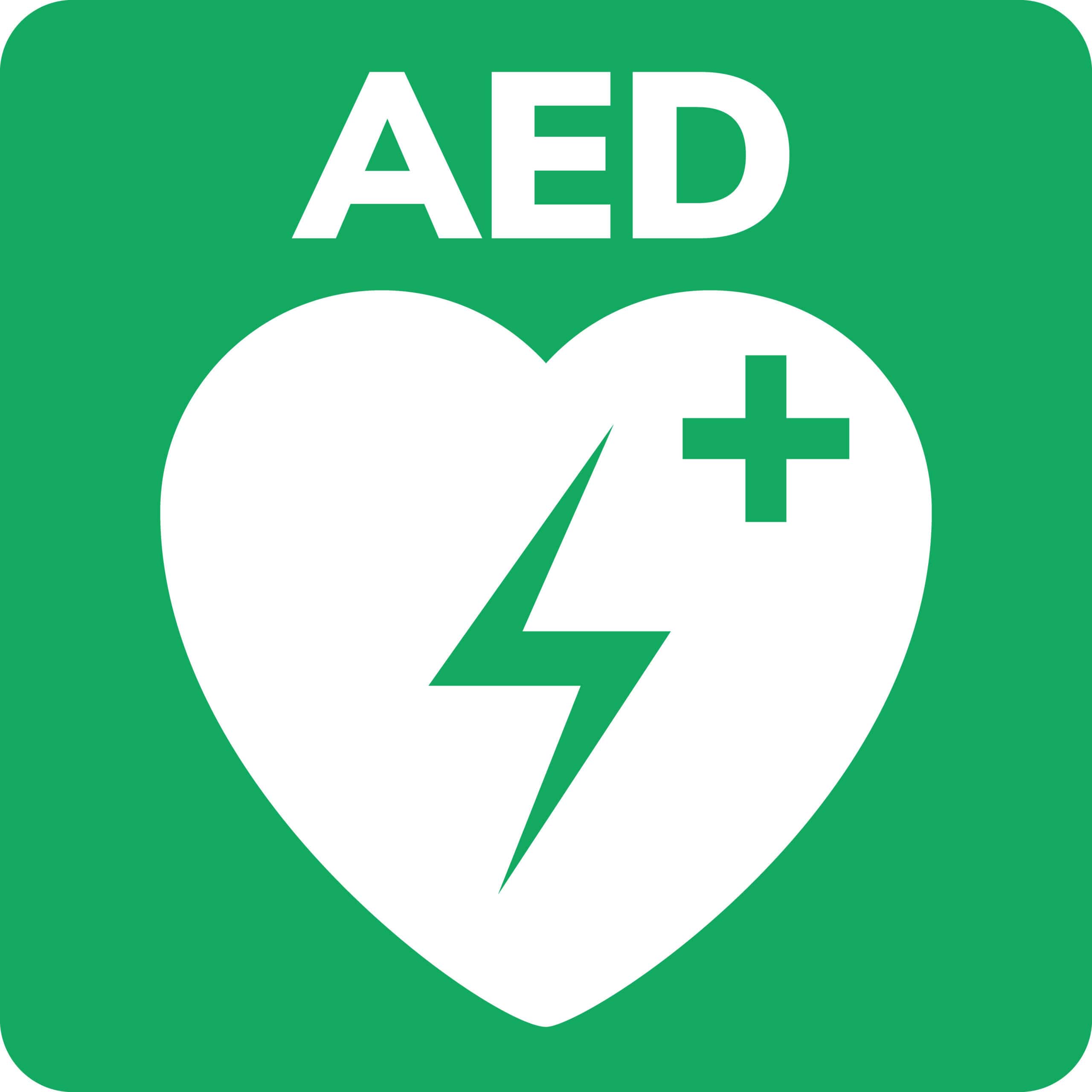 RCP avec défibrillateur automatisé externe (DAE) sur fond vert.